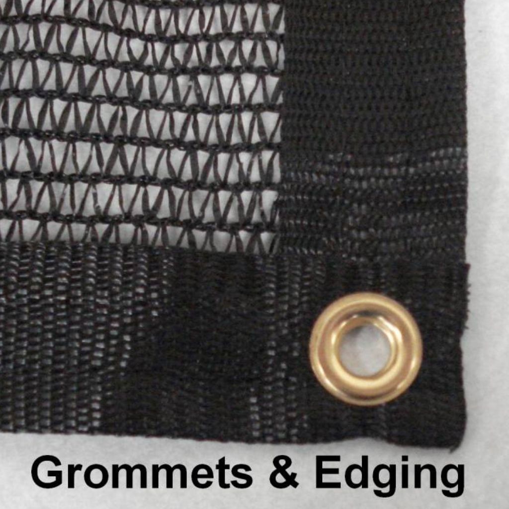 50% Black Shade Cloth / Screen with Finished Edges &amp; Grommets