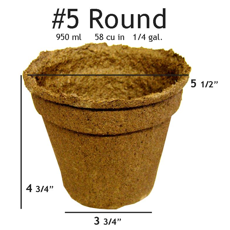 biodegradable plant pots large 5" Round CowPots