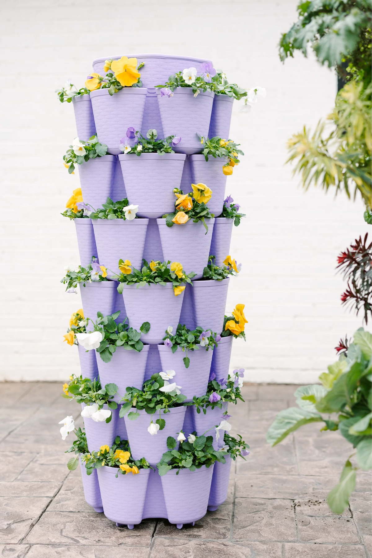 7 Tier GreenStalk Leaf Vertical Planter | Lilac (Basket Weave Texture)