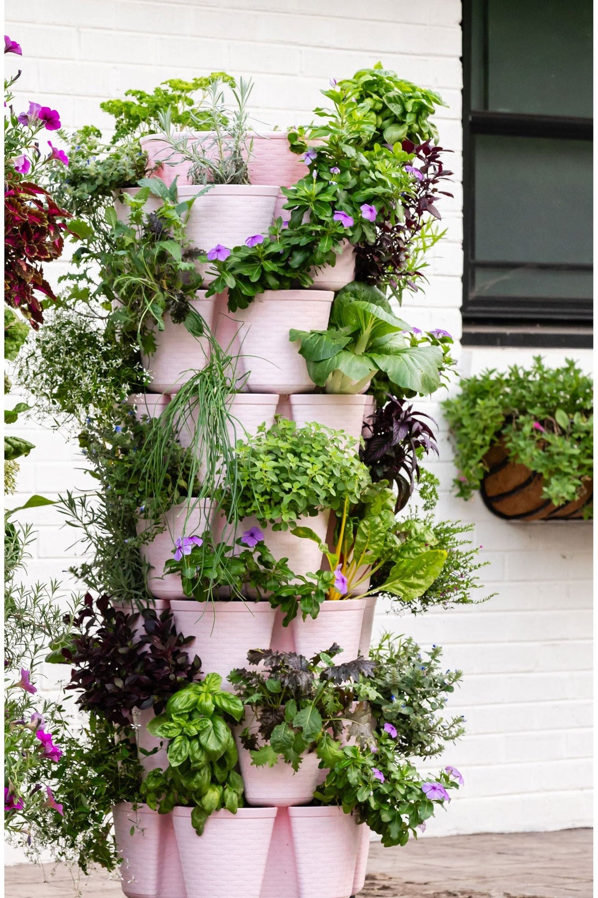 7 Tier GreenStalk Leaf Vertical Planter | Cherry Blossom (Basket Weave Texture)