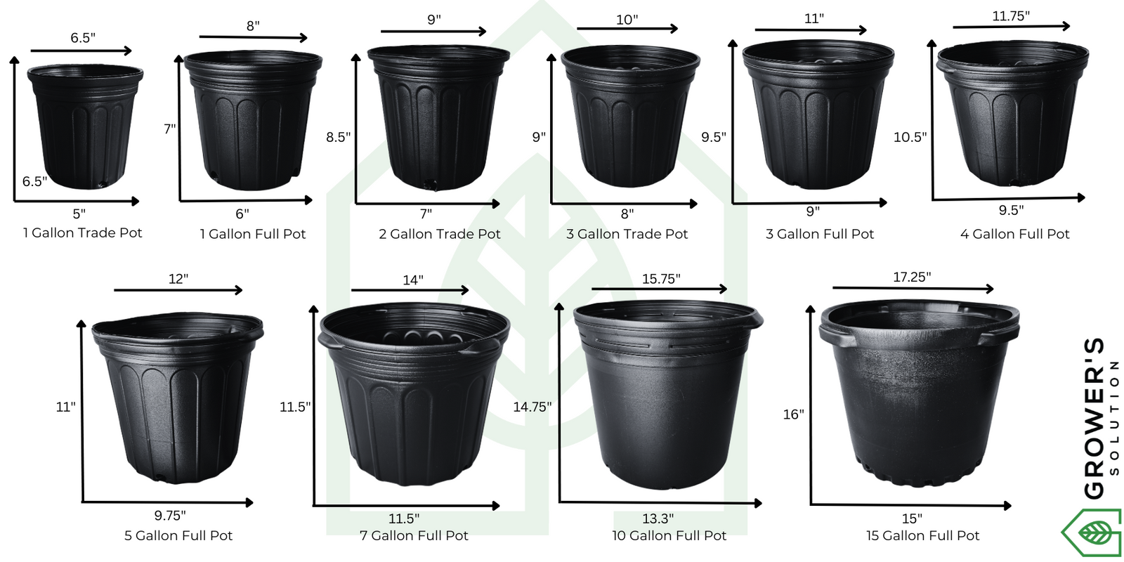 15 Gallon Black Nursery Pot Full Pallet 270 Pots Grower's