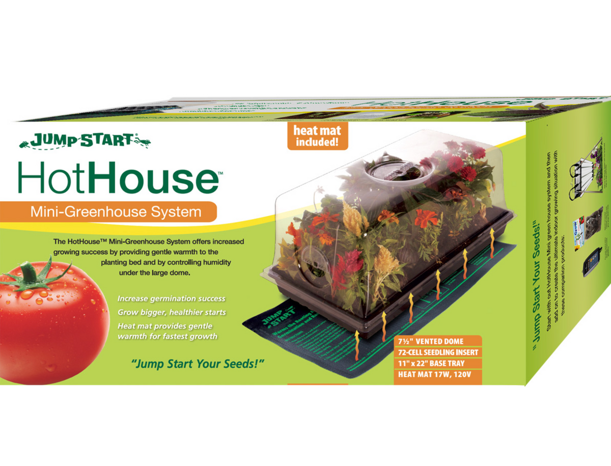 Jump Start Hot House w/Heat Mat, Tray, 72-Cell Insert, 7.5" Dome