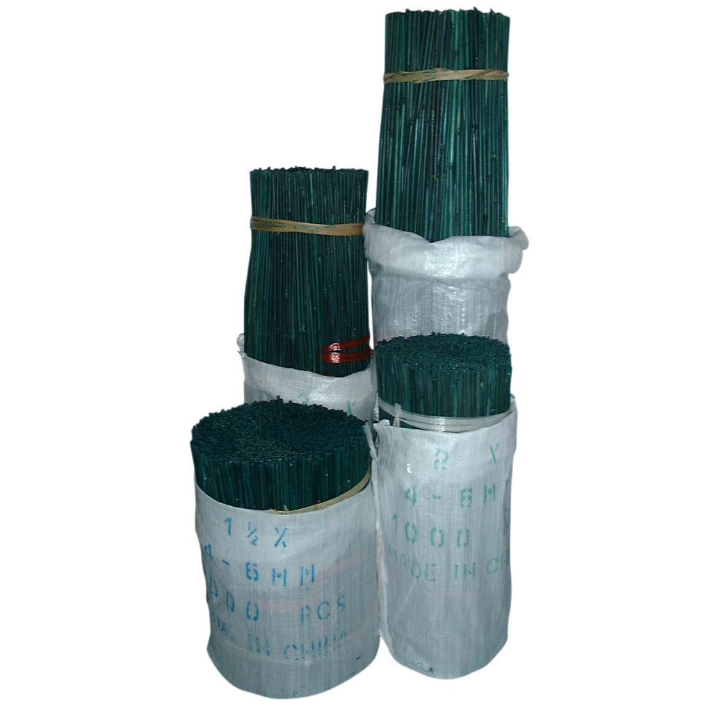 Green Dyed Bamboo Canes Small Sizes