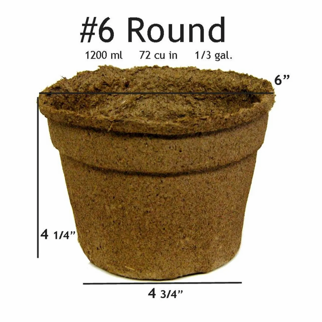 6&quot; Round CowPots Cow Pots - Grower&#39;s Solution Biodegradeable Pot